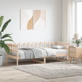 Solid pine wood sofa bed 90x200 cm by vidaXL, Beds and slatted bases - Ref: Foro24-840379, Price: 91,99 €, Discount: %