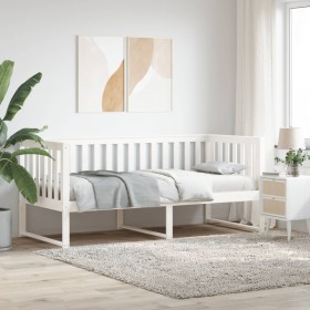 Solid white pine wood sofa bed 90x190 cm by vidaXL, Beds and slatted bases - Ref: Foro24-840401, Price: 157,13 €, Discount: %