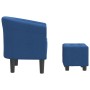 Sillón con taburete tela azul de vidaXL, Sillones - Ref: Foro24-356438, Precio: 153,31 €, Descuento: %