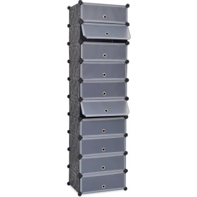 Stackable shoe rack with 10 black compartments by vidaXL, Shoe racks and shoe organizers - Ref: Foro24-244920, Price: 56,93 €...