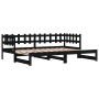 Removable sofa bed solid black pine wood 2x(90x190) cm by vidaXL, Beds and slatted bases - Ref: Foro24-840393, Price: 188,87 ...