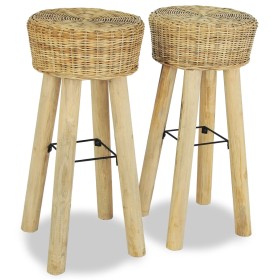 Kitchen stools 2 units natural rattan by vidaXL, Kitchen stools - Ref: Foro24-244577, Price: 211,99 €, Discount: %