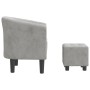 Sillón con taburete terciopelo gris claro de vidaXL, Sillones - Ref: Foro24-356449, Precio: 148,99 €, Descuento: %