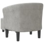 Sillón con taburete terciopelo gris claro de vidaXL, Sillones - Ref: Foro24-356449, Precio: 148,99 €, Descuento: %