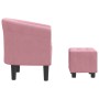 Sillón con taburete terciopelo rosa de vidaXL, Sillones - Ref: Foro24-356454, Precio: 174,70 €, Descuento: %