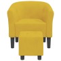 Sillón con taburete terciopelo amarillo de vidaXL, Sillones - Ref: Foro24-356456, Precio: 169,48 €, Descuento: %