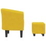 Sillón con taburete terciopelo amarillo de vidaXL, Sillones - Ref: Foro24-356456, Precio: 169,48 €, Descuento: %