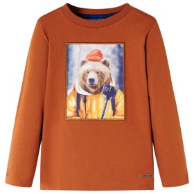 Camiseta infantil de manga larga naranja tostado 128 de vidaXL, Camisetas para niños - Ref: Foro24-12772, Precio: 9,99 €, Des...