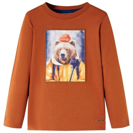 Camiseta infantil de manga larga naranja tostado 128 de vidaXL, Camisetas para niños - Ref: Foro24-12772, Precio: 9,74 €, Des...