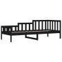 Solid black pine wood sofa bed 80x200 cm by vidaXL, Beds and slatted bases - Ref: Foro24-840369, Price: 94,00 €, Discount: %