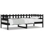 Sofá cama madera maciza de pino negro 90x200 cm de vidaXL, Camas y somieres - Ref: Foro24-840381, Precio: 98,02 €, Descuento: %