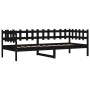 Solid black pine wood sofa bed 90x200 cm by vidaXL, Beds and slatted bases - Ref: Foro24-840381, Price: 98,02 €, Discount: %