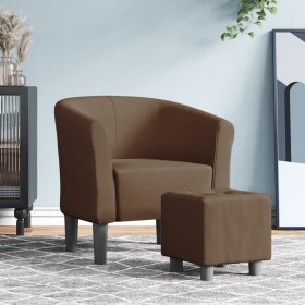 Brown fabric armchair with stool by vidaXL, Armchairs - Ref: Foro24-356435, Price: 181,85 €, Discount: %