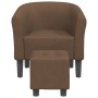 Sillón con taburete tela marrón de vidaXL, Sillones - Ref: Foro24-356435, Precio: 181,85 €, Descuento: %