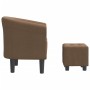 Sillón con taburete tela marrón de vidaXL, Sillones - Ref: Foro24-356435, Precio: 153,99 €, Descuento: %