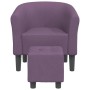 Sillón con taburete tela morado de vidaXL, Sillones - Ref: Foro24-356440, Precio: 181,52 €, Descuento: %