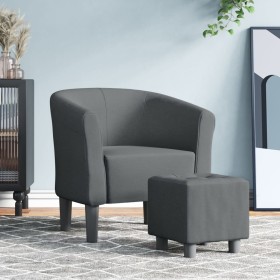 Dark gray fabric armchair with stool by vidaXL, Armchairs - Ref: Foro24-356437, Price: 153,62 €, Discount: %