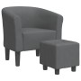 Sillón con taburete tela gris oscuro de vidaXL, Sillones - Ref: Foro24-356437, Precio: 157,88 €, Descuento: %