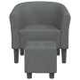 Sillón con taburete tela gris oscuro de vidaXL, Sillones - Ref: Foro24-356437, Precio: 157,88 €, Descuento: %