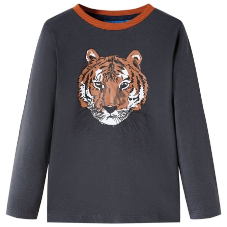 Camiseta infantil de manga larga gris antracita 116 de vidaXL, Camisetas para niños - Ref: Foro24-13466, Precio: 7,99 €, Desc...