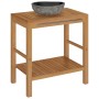 Solid teak wood vanity unit with river stone sink by vidaXL, bathroom vanities - Ref: Foro24-246496, Price: 296,93 €, Discoun...