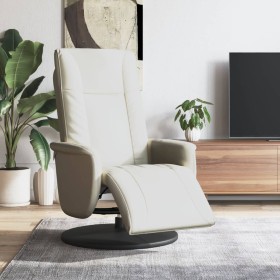 Recliner armchair with footrest in cream-colored synthetic leather by , Armchairs - Ref: Foro24-356505, Price: 209,02 €, Disc...