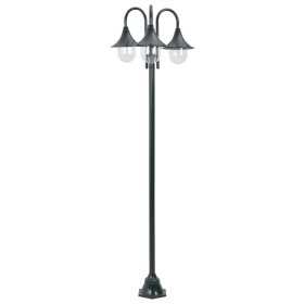 Farola de jardín con 3 luces aluminio verde oscuro E27 220 cm de vidaXL, Iluminación de exterior - Ref: Foro24-44216, Precio:...