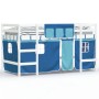 Cama alta para niños con cortinas madera pino azul 90x190 cm de , Camas y somieres - Ref: Foro24-3206977, Precio: 182,36 €, D...