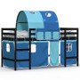 High bed for children with blue pine wood tunnel 80x200 cm by , Beds and slatted bases - Ref: Foro24-3206989, Price: 196,48 €...