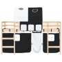 Cama alta niños con túnel madera pino blanco negro 80x200 cm de , Camas y somieres - Ref: Foro24-3206982, Precio: 178,84 €, D...