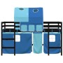 Cama alta para niños con túnel madera pino azul 80x200 cm de , Camas y somieres - Ref: Foro24-3206989, Precio: 200,79 €, Desc...