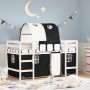 Cama alta niños con túnel madera pino blanco negro 90x200 cm de , Camas y somieres - Ref: Foro24-3206994, Precio: 191,68 €, D...