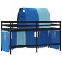 High bed for children with blue pine wood tunnel 80x200 cm by , Beds and slatted bases - Ref: Foro24-3206989, Price: 196,48 €...