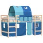 Cama alta para niños con túnel madera pino azul 90x190 cm de , Camas y somieres - Ref: Foro24-3207001, Precio: 194,77 €, Desc...