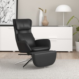 Relaxation armchair with footrest glossy black synthetic leather by , Armchairs - Ref: Foro24-3097833, Price: 122,99 €, Disco...