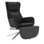 Relaxation armchair with footrest glossy black synthetic leather by , Armchairs - Ref: Foro24-3097833, Price: 122,88 €, Disco...