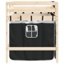 Cama alta niños con cortinas madera pino blanco negro 90x190 cm de , Camas y somieres - Ref: Foro24-3206973, Precio: 181,65 €...