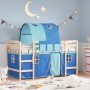 Cama alta para niños con túnel madera pino azul 90x200 cm de , Camas y somieres - Ref: Foro24-3206992, Precio: 198,46 €, Desc...