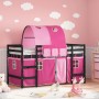 High bed for children with pink pine wood tunnel 90x200 cm by , Beds and slatted bases - Ref: Foro24-3206999, Price: 207,39 €...