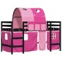 High bed for children with pink pine wood tunnel 90x200 cm by , Beds and slatted bases - Ref: Foro24-3206999, Price: 207,39 €...