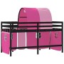 High bed for children with pink pine wood tunnel 90x200 cm by , Beds and slatted bases - Ref: Foro24-3206999, Price: 207,39 €...