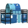 Cama alta para niños con túnel madera pino azul 90x190 cm de , Camas y somieres - Ref: Foro24-3207007, Precio: 215,55 €, Desc...