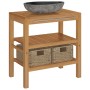 Solid teak wood vanity unit with river stone sink by vidaXL, bathroom vanities - Ref: Foro24-246498, Price: 329,99 €, Discoun...