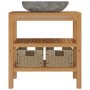 Solid teak wood vanity unit with river stone sink by vidaXL, bathroom vanities - Ref: Foro24-246498, Price: 329,99 €, Discoun...