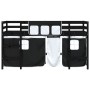 Cama alta niños con cortinas madera pino blanco negro 90x190 cm de , Camas y somieres - Ref: Foro24-3206979, Precio: 196,61 €...