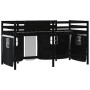 Cama alta niños con cortinas madera pino blanco negro 90x190 cm de , Camas y somieres - Ref: Foro24-3206979, Precio: 196,64 €...