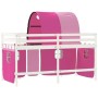 High bed for children with pink pine wood tunnel 80x200 cm by , Beds and slatted bases - Ref: Foro24-3206987, Price: 188,76 €...