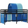 High bed for children with blue pine wood tunnel 90x200 cm by , Beds and slatted bases - Ref: Foro24-3206998, Price: 207,99 €...