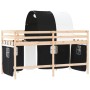 Cama alta niños con túnel madera pino blanco negro 90x200 cm de , Camas y somieres - Ref: Foro24-3206991, Precio: 194,80 €, D...