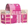 Cama alta para niños con túnel madera pino rosa 90x200 cm de , Camas y somieres - Ref: Foro24-3206993, Precio: 202,07 €, Desc...